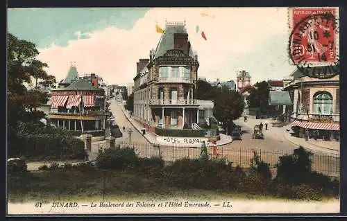 AK Dinard, Le Boulevard des Falaises et l`Hôtel Emeraude