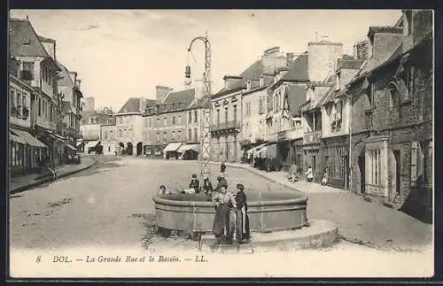 AK Dol, La Grande Rue et le Bassin