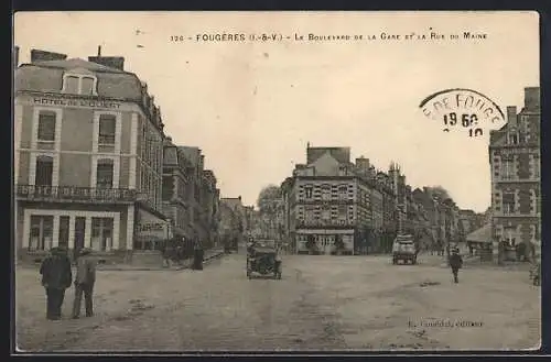 AK Fougères, Le Boulevard de la Gare et la Rue du Maine