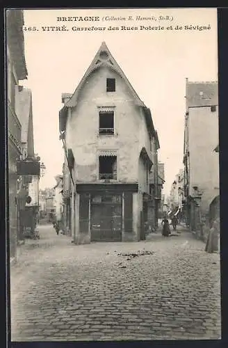 AK Vitré, Carrefour des Rues Poterie et de Sévigné