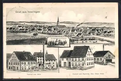 AK Inneringen, Gasthaus zum Adler, Gasthaus & Sägewerk, Gesamtansicht