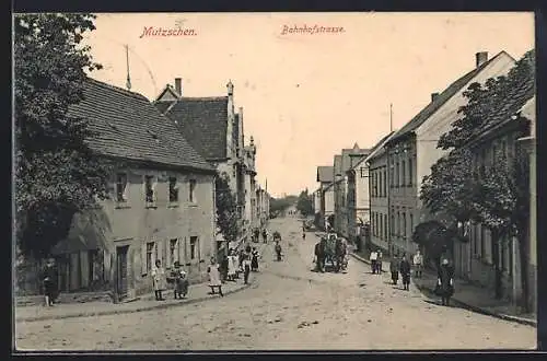 AK Mutzschen, Blick in die Bahnhofstrasse