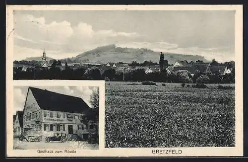 AK Bretzfeld, Gasthaus zum Rössle und Ortsansicht