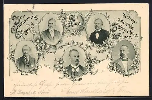 AK Weimar / Thüringen, Congress Deutsche u. Österreichische Zitherverbände, Dorn, Schmidt und Schleifstein