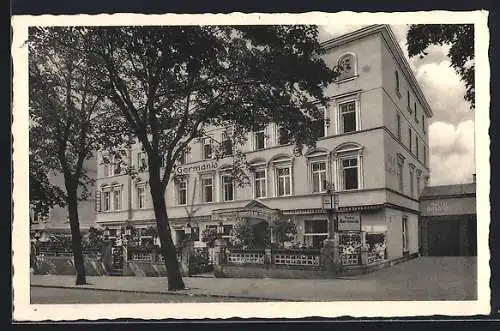 AK Weimar / Thüringen, Hotel Germania, Bes. Max Schröder, Ansicht von der Strasse aus