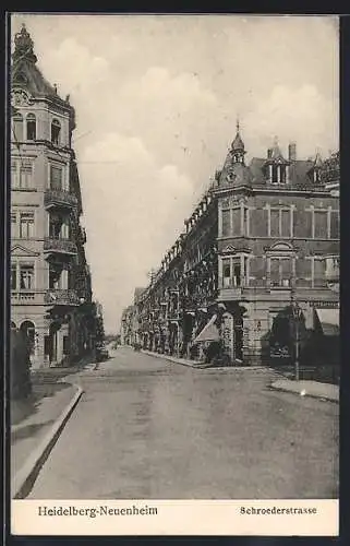 AK Heidelberg-Neuenheim, Blick in die Schroederstrasse