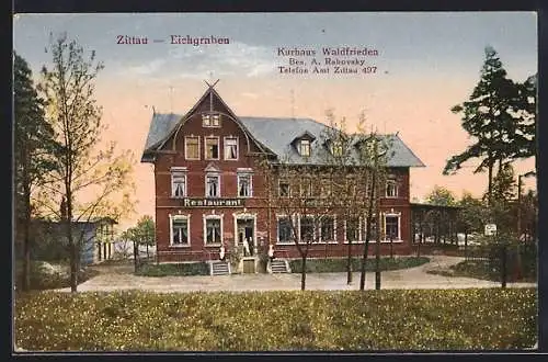 AK Zittau-Eichgraben, Kurhaus Waldfrieden v. A. Rabovsky