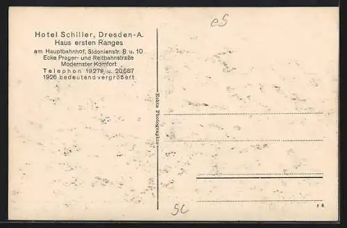 AK Dresden, Das Hotel Schiller, Sidonienstrasse 8-10