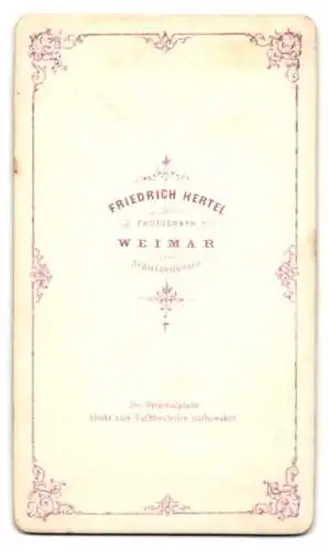 Fotografie Friedrich Hertel, Weimar, junge Dame im Kleid liest einen Brieg am Sekretär