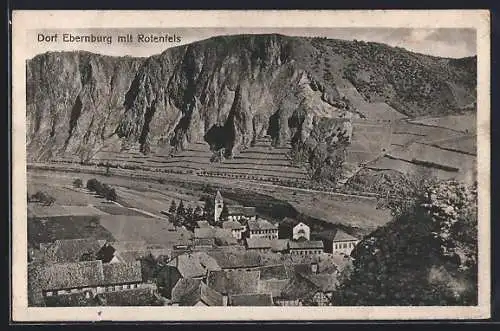 AK Ebernburg, Dorfansicht mit Rotenfels