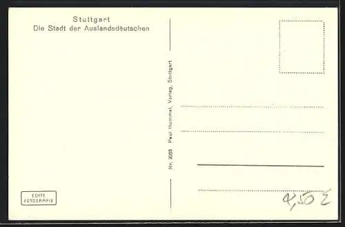 AK Stuttgart, Teilansicht mit Strassenpartie vom Bahnhofsturm gesehen