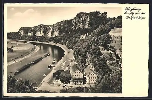 AK Rathen /Elbgebirge, Panorama mit Basteifelsen