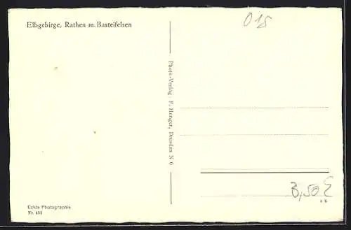 AK Rathen /Elbgebirge, Panorama mit Basteifelsen