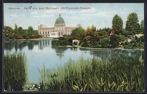 AK Hannover, Maschpark mit Provinzial-Museum