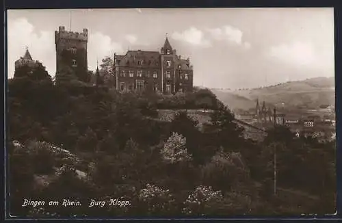 AK Bingen am Rhein, Burg Klopp mit Umgebung