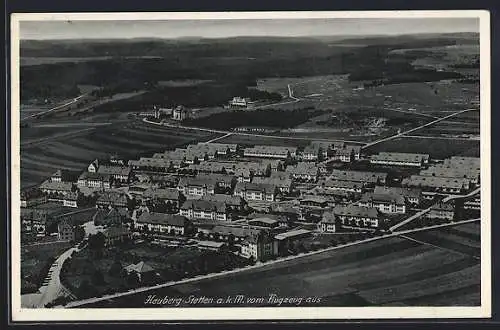 AK Stetten a. k. M., Truppenübungsplatz Heuberg aus dem Flugzeug gesehen