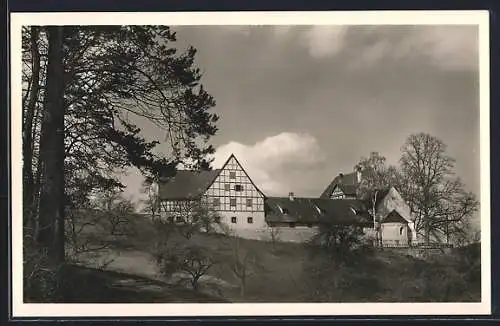 AK Schwärzloch bei Tübingen, Hofgut, Ansicht mit Turm