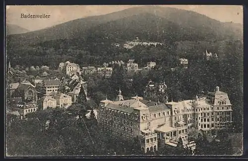 AK Badenweiler, Totalansicht aus der Vogelschau