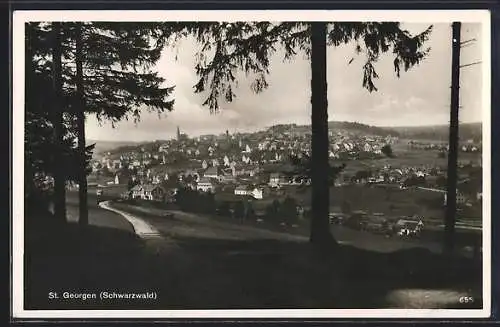 AK St. Georgen / Schwarzwald, Blick zum Ort