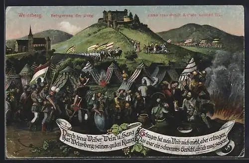 AK Weinsberg, Belagerung der Burg Weinsberg Weibertreu