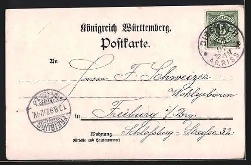 AK Stuttgart, Uferpartie mit Kirche