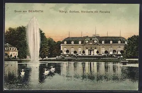 AK Benrath, Königliches Schloss, Nordseite mit Fontaine