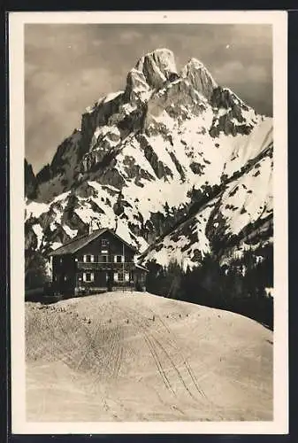 AK Mödlingerhütte, Berghütte gegen den Admonter Reichenstein