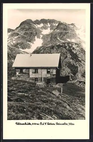 AK Feldnerhütte, Partie an der Berghütte der Ö. A. V. Sektion Steinnelke