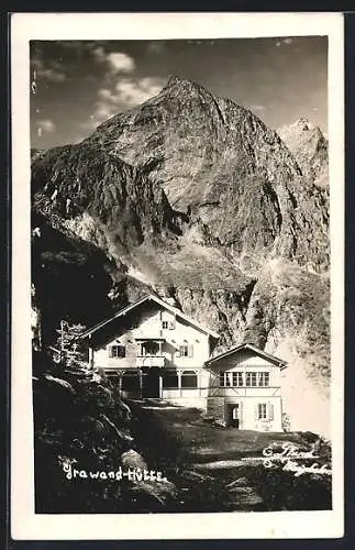 AK Grawand-Hütte, Berghütte mit Panorama