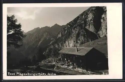 AK Neue Magdeburgerhütte, Berghütte mit Panorama