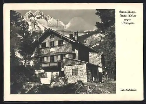 AK Raintalanger-Hütte, Berghütte gegen Plattspitze