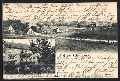 AK Schledehausen / Osnabrück, Hotel zum Waldfrieden, Totalansicht