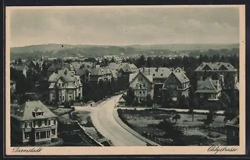 AK Darmstadt, Teilansicht mit Ohlystrasse