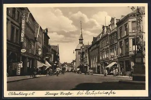 AK Oldenburg i. O., Lange Strasse mit Geschäft A. Wittekind und Café