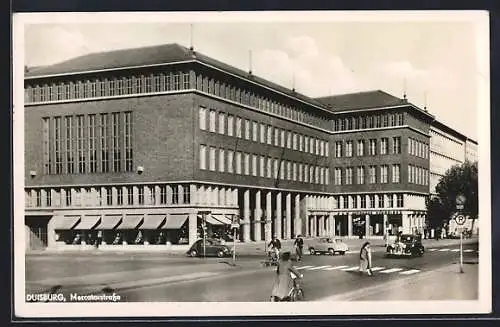 AK Duisburg, Mercatorstrasse mit D. K. W. Autohaus Schreiber