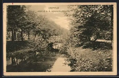 AK Crefeld, Partie a. d. Hohenzollernstrasse