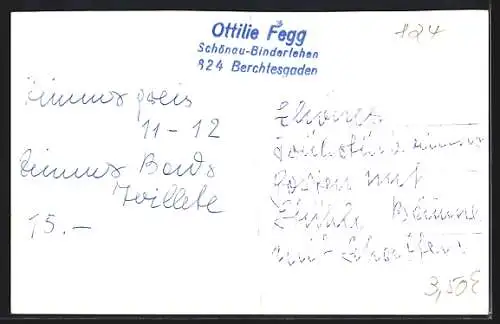 Foto-AK Berchtesgaden, Schönau-Binderlehen, Pension von Ottilie Fegg