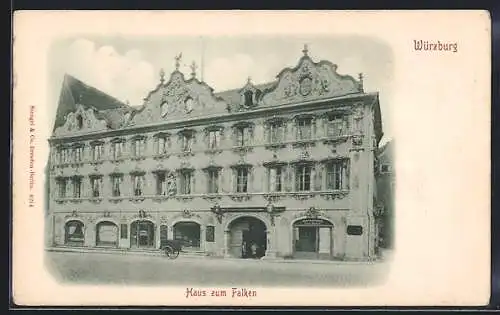 AK Würzburg, Hotel Haus zum Falken