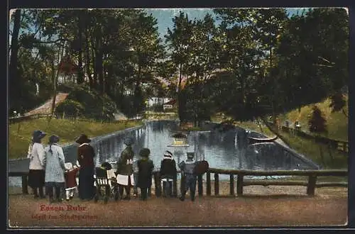 AK Essen /Ruhr, Idyll im Stadtgarten