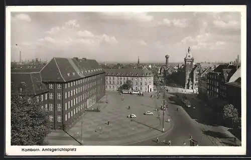 AK Hamborn / Duisburg, Amtsgerichtsplatz mit Strassenbahn