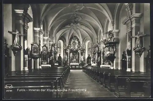 AK Fulda, Inneres der Klosterkirche Frauenberg