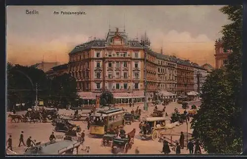 AK Berlin-Tiergarten, Potsdamerplatz mit Strassenbahn