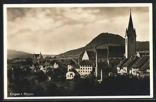 AK Engen i. Hegau, Teilansicht mit Kirche