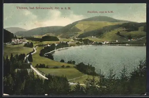 AK Titisee /Bad. Schwarzwald, Panorama mit Hochfirst