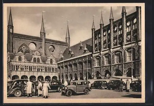 AK Lübeck, Kohlmarkt mit Rathaus