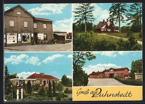 AK Luhnstedt, Spar-Filiale Hans-J. Stave, Gasthaus Zum alten Bahnhof, Baumschule