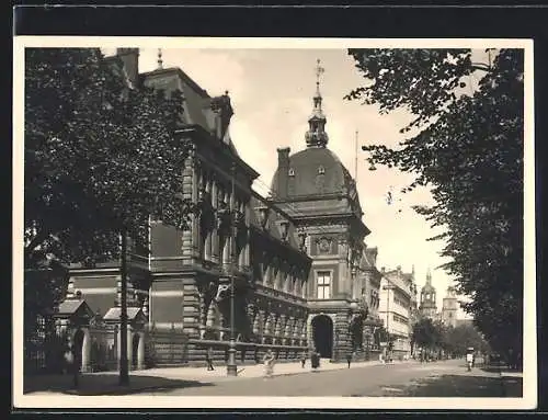 AK Dessau, Strassenpartie am Palais