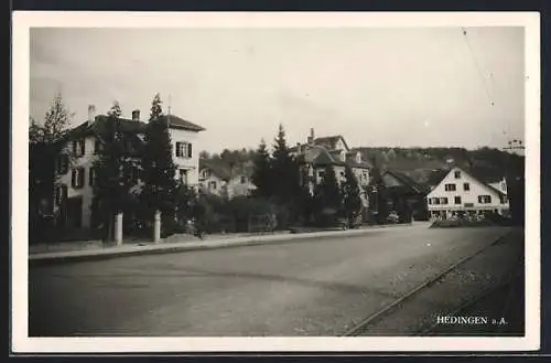 AK Hedingen a. A., Strassenpartie mit Geschäft