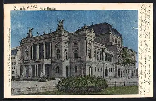 AK Zürich, Partie am Stadt-Theater