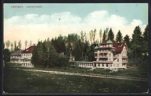 AK Herisau, Heinrichsbad, Panorama mit Strasse